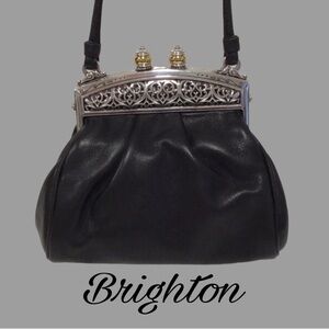 BRIGHTON Leather Frame Cocktail Crossbody w/Magnetic Closure, Cut-Out Design